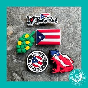 I Love Puerto Rico  Flag Coquí Quenepas Flag 5pcs for Crocs shoe accessories